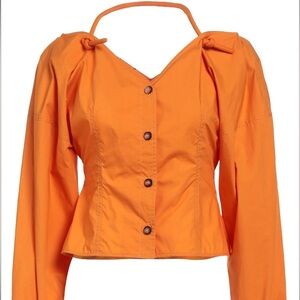 Nanushka Orange Button-Up Blouse